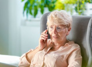 Elderly lady on telephone