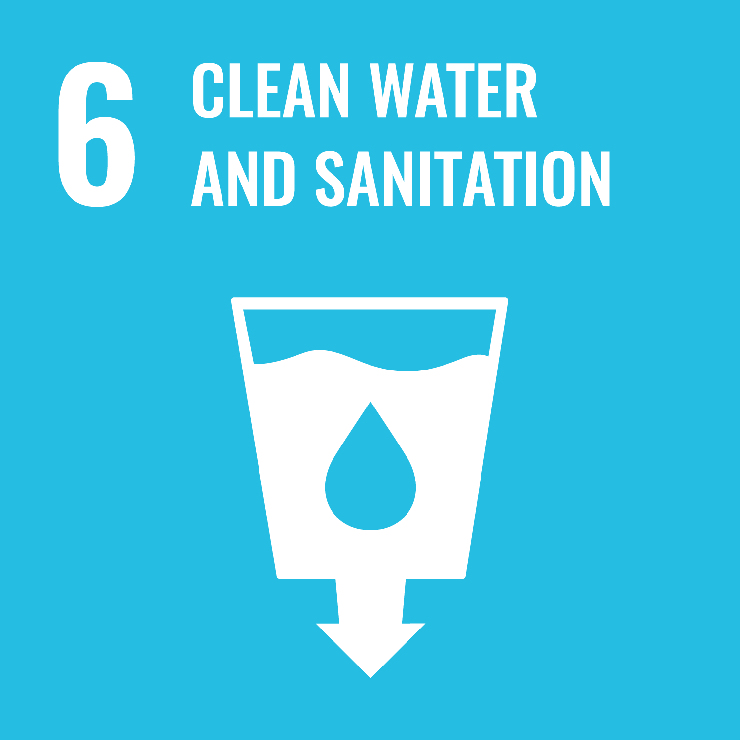 Clean Water and Sanitation UN Sustainable Development Goal 6 logo