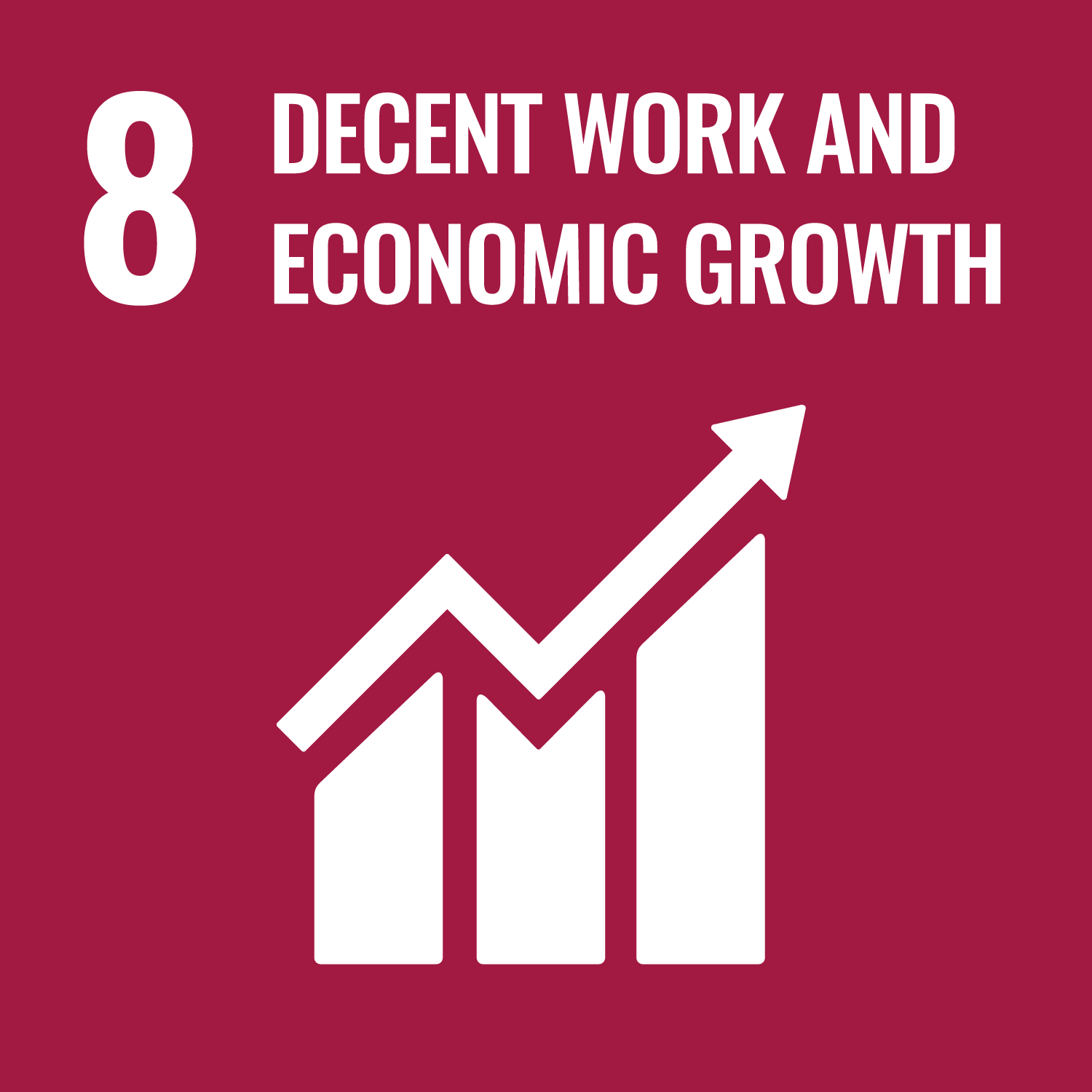 Decent Work and Economic Growth UN Sustainable Development Goal 8 logo