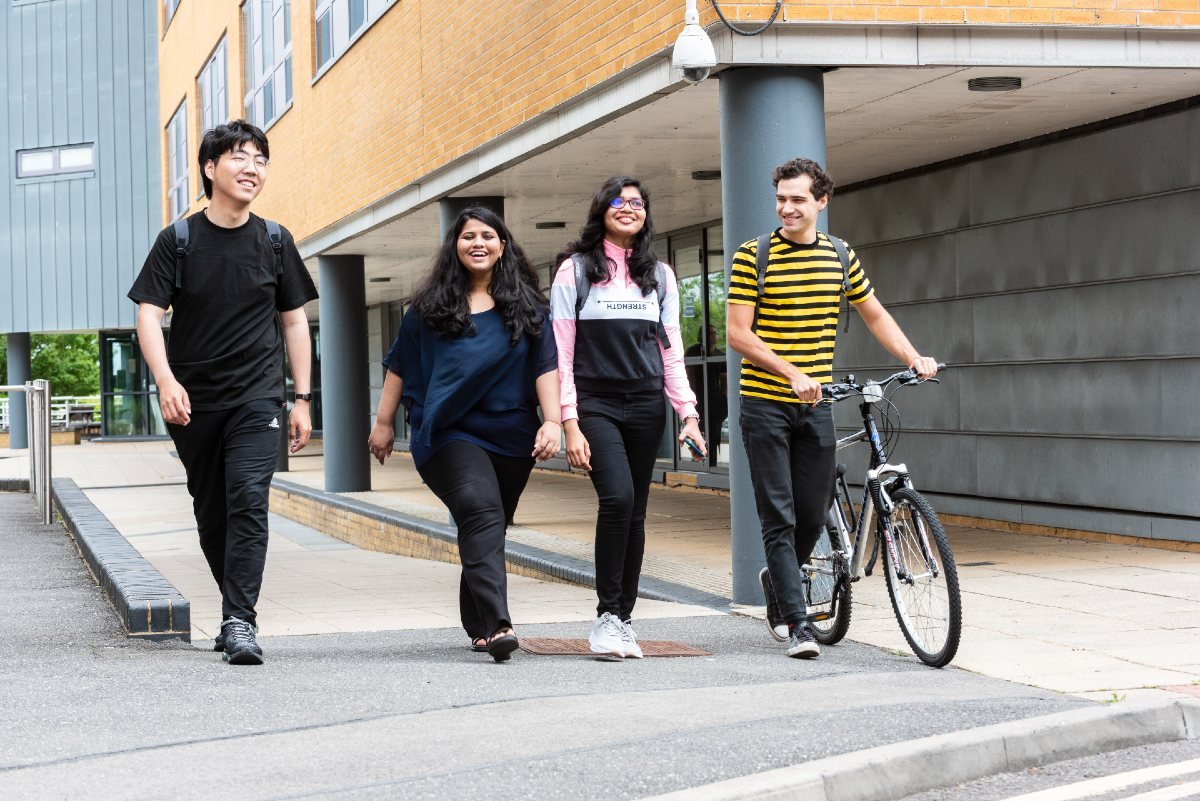 Postgraduate students on campus