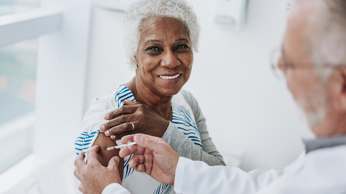 stock image of a patient receiving a vaccine