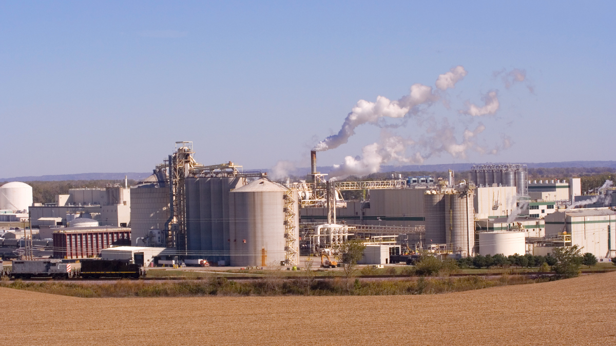 A stock image of a biorefinery in Europe