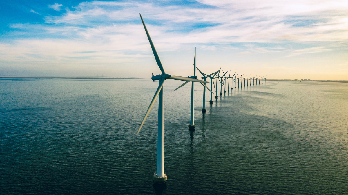 Image of an offshore windfarm