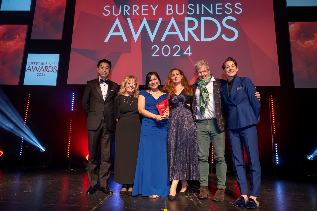 SBS team holding Surrey Chamber of the Year award at Surrey Business Awards 2024