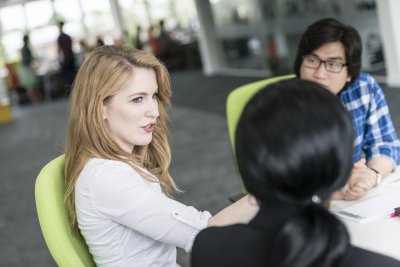 Pupils having a discussion