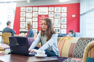 Student on laptop