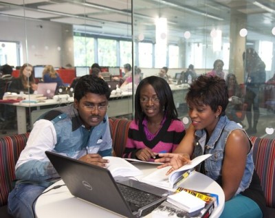 Students in library