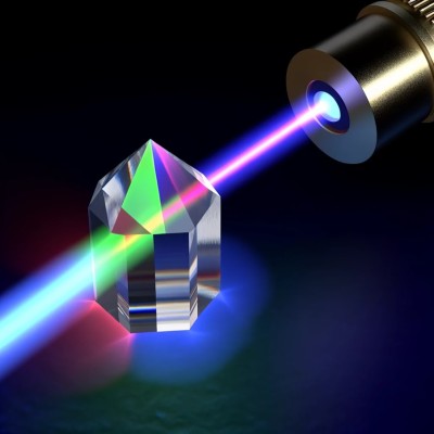 Laser through prism