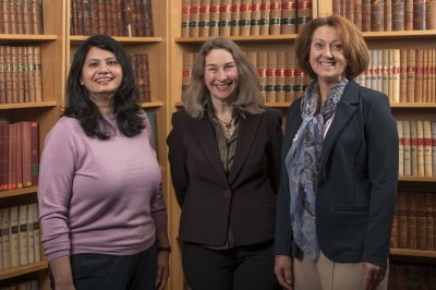 Surrey's School of Law academics, Mala Sharma, Katy Peters and Claire Lillywhite