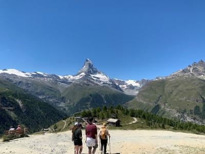 Hikers in Alpine setting