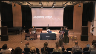 Plenary session at a music conference at the University of Surrey, summer 2024