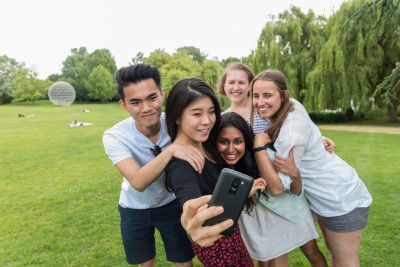 Group of students taking a selfie