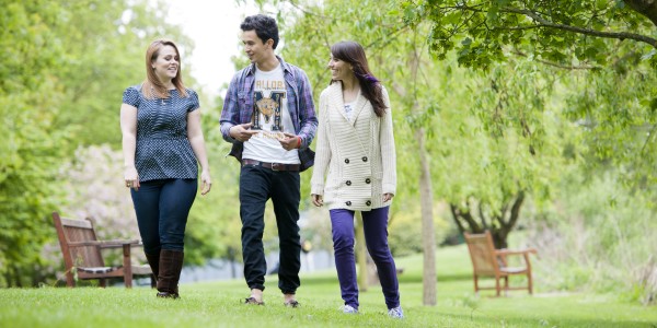 Students walking