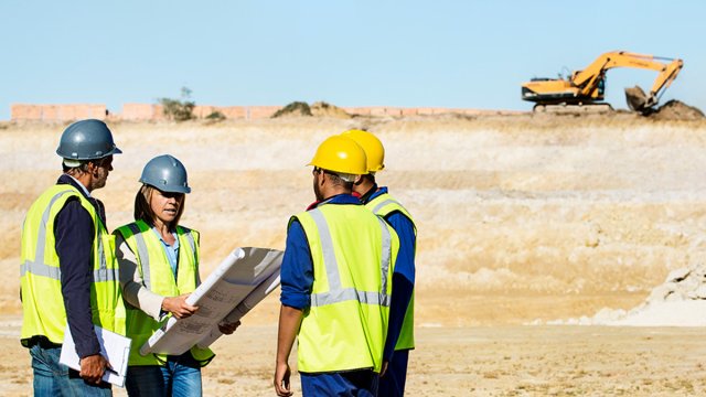 Civil engineers at dig site