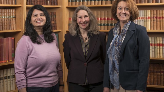 Surrey's School of Law academics, Mala Sharma, Katy Peters and Claire Lillywhite