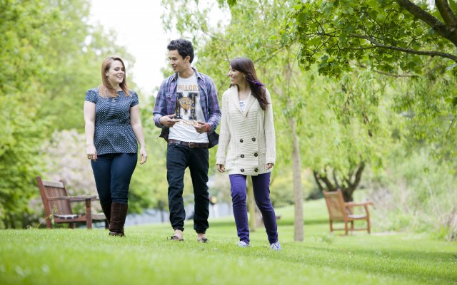 Students walking