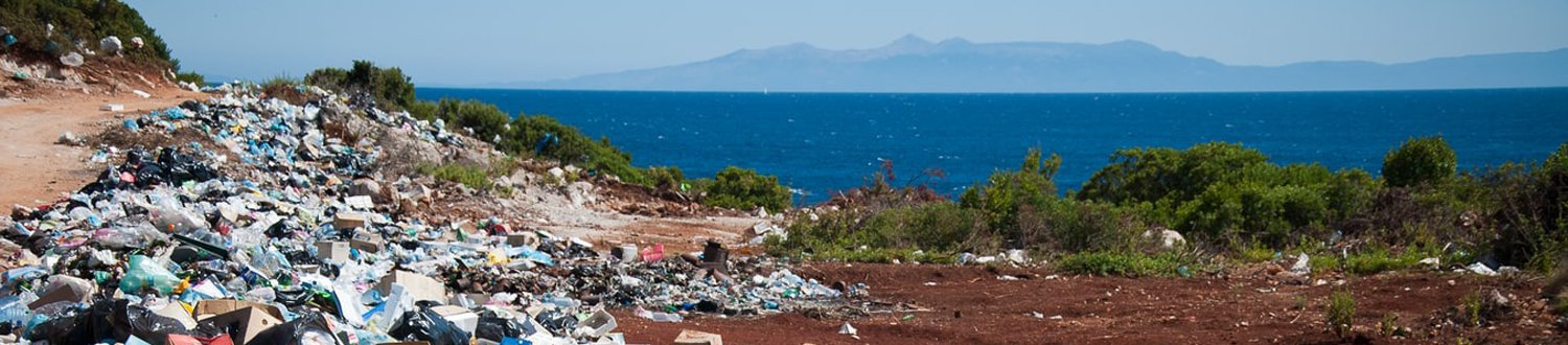 Rubbish on the beach the sea