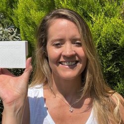 Jennifer Mason holding sensor