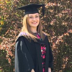 Sociology PhD student, Rosie Macpherson, on graduation day