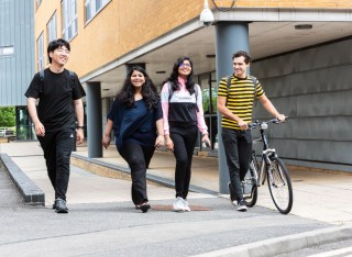 Postgraduate students on campus