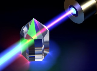 Laser through prism