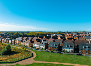 Green spaces in a housing development 