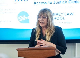 Prof Elizabeth Williams at Access to Justice showcase held at the University of Surrey, Feb 2025