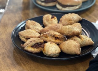 Plate of vegan meat samples for tasting event