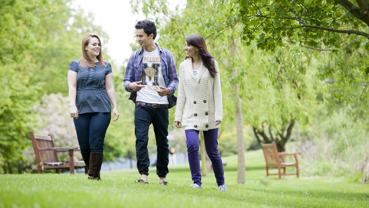 Students walking