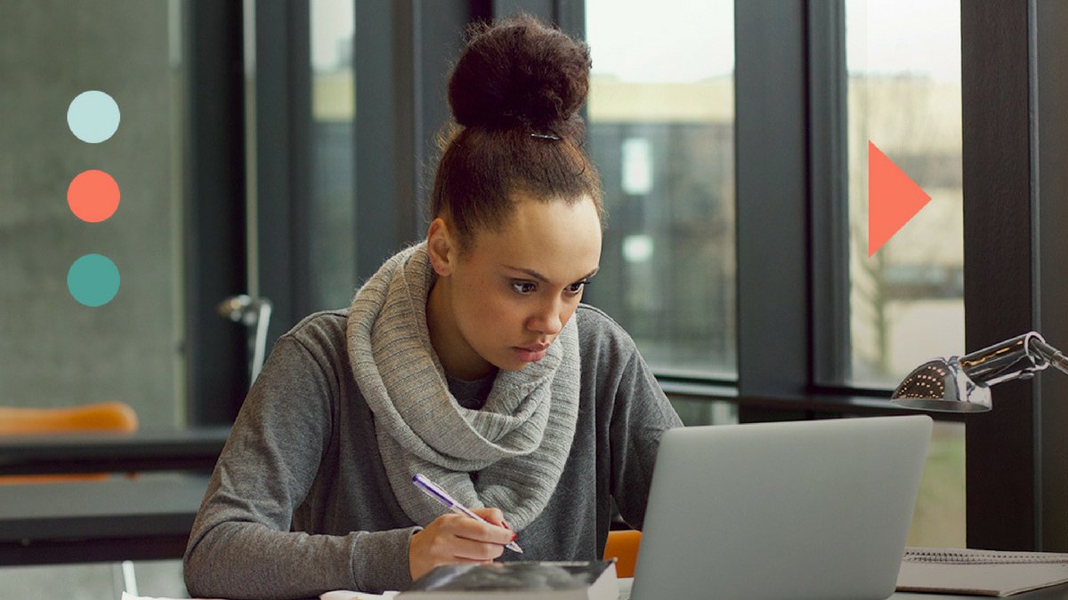 Woman sat at laptop