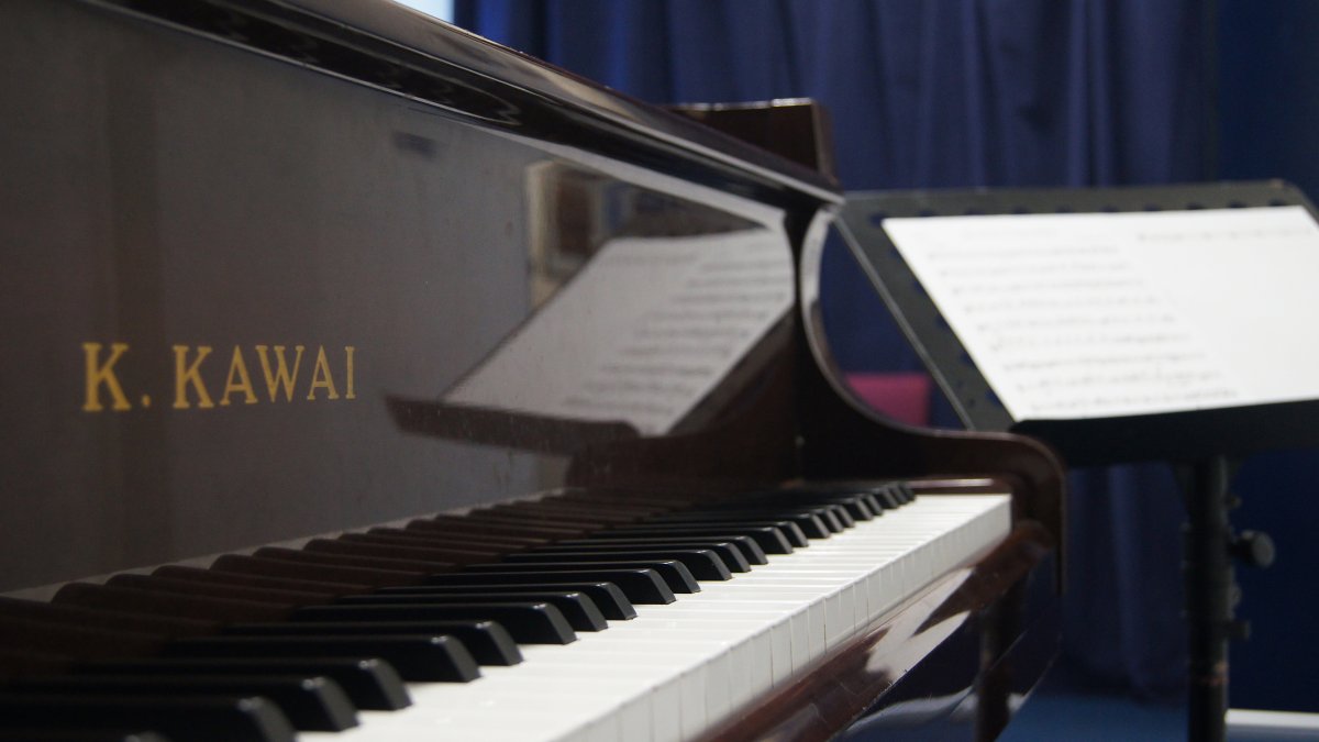 Piano and music stand