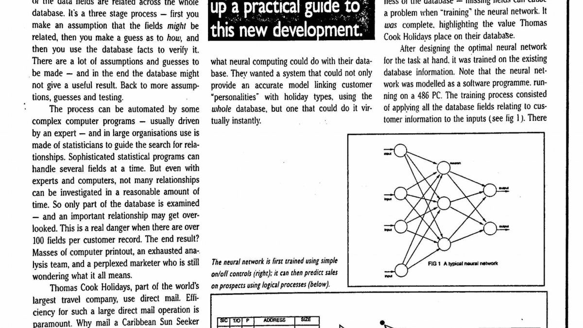 First data mining application