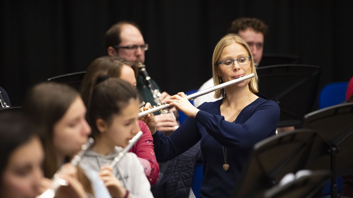 Players rehearse Tchaikovsky's Symphony Number 6