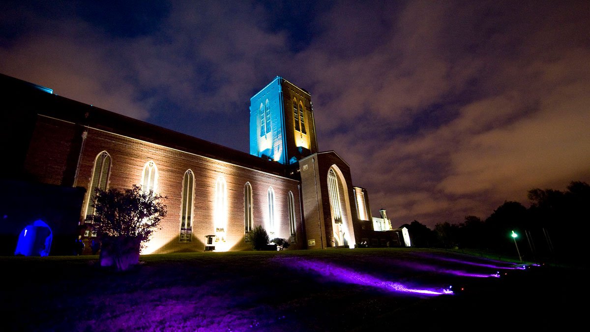 Guildford Cathedral at night