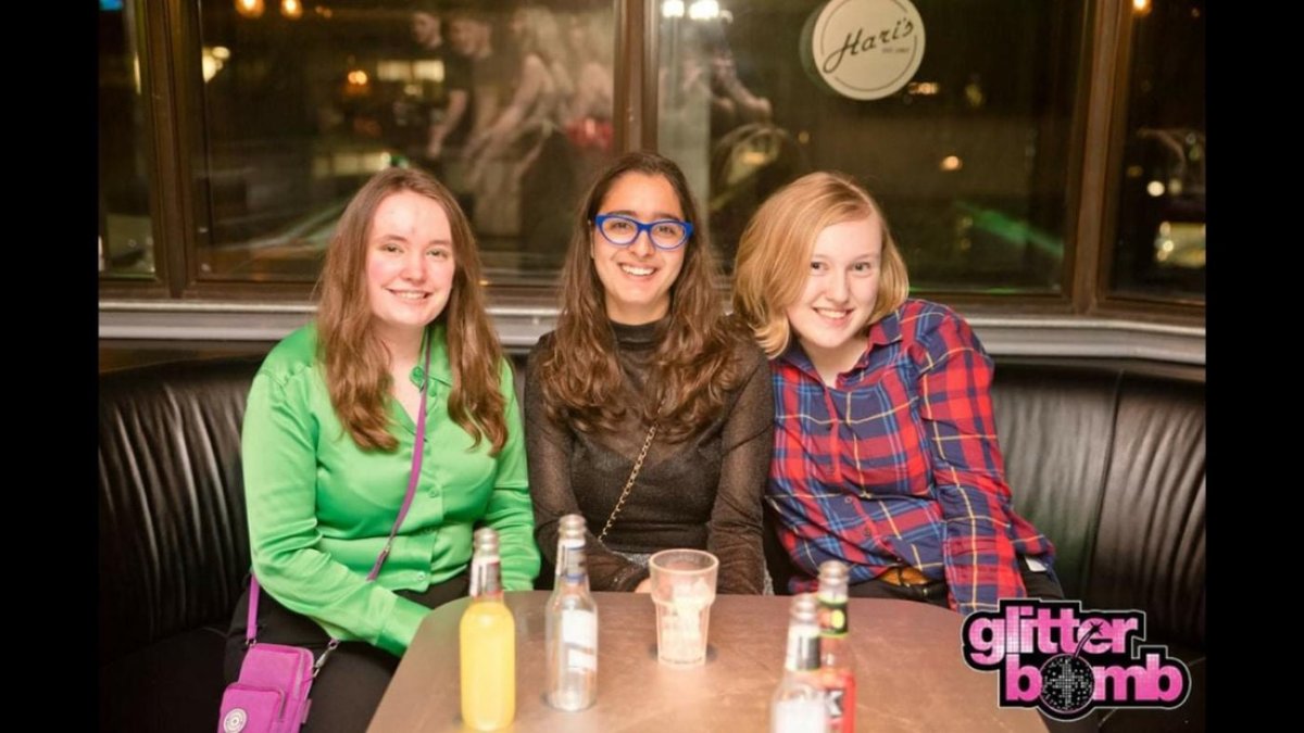 Luana with friends at GlitterBomb, Rubix