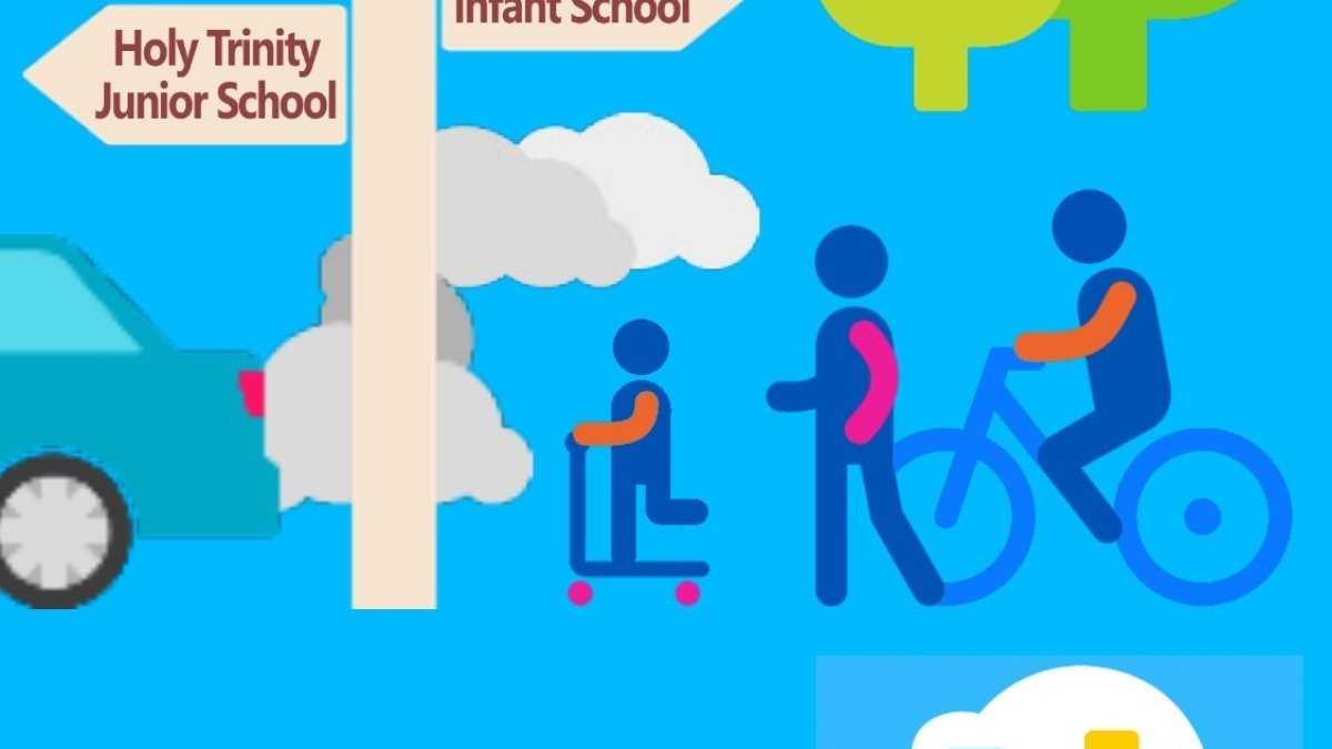 A poster campaign promoted greener ways of getting to school.