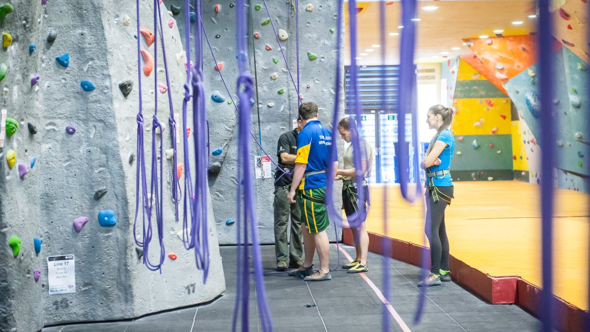 The climbing wall at Surrey Sports Park