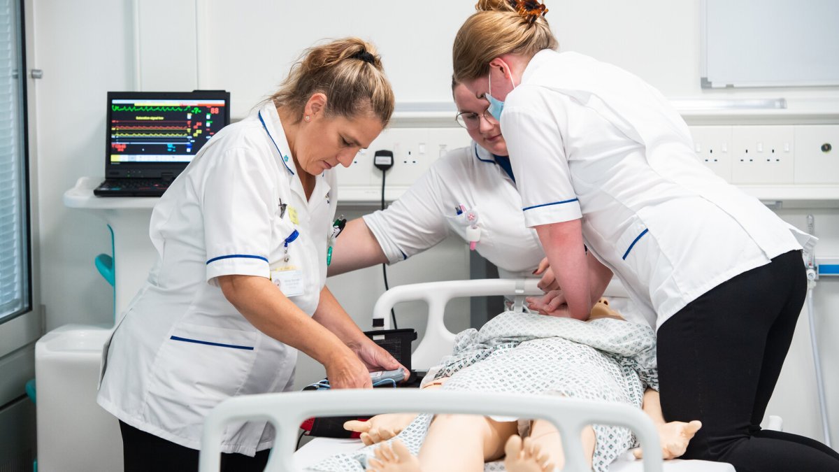 Nursing students in the Kate Granger Building