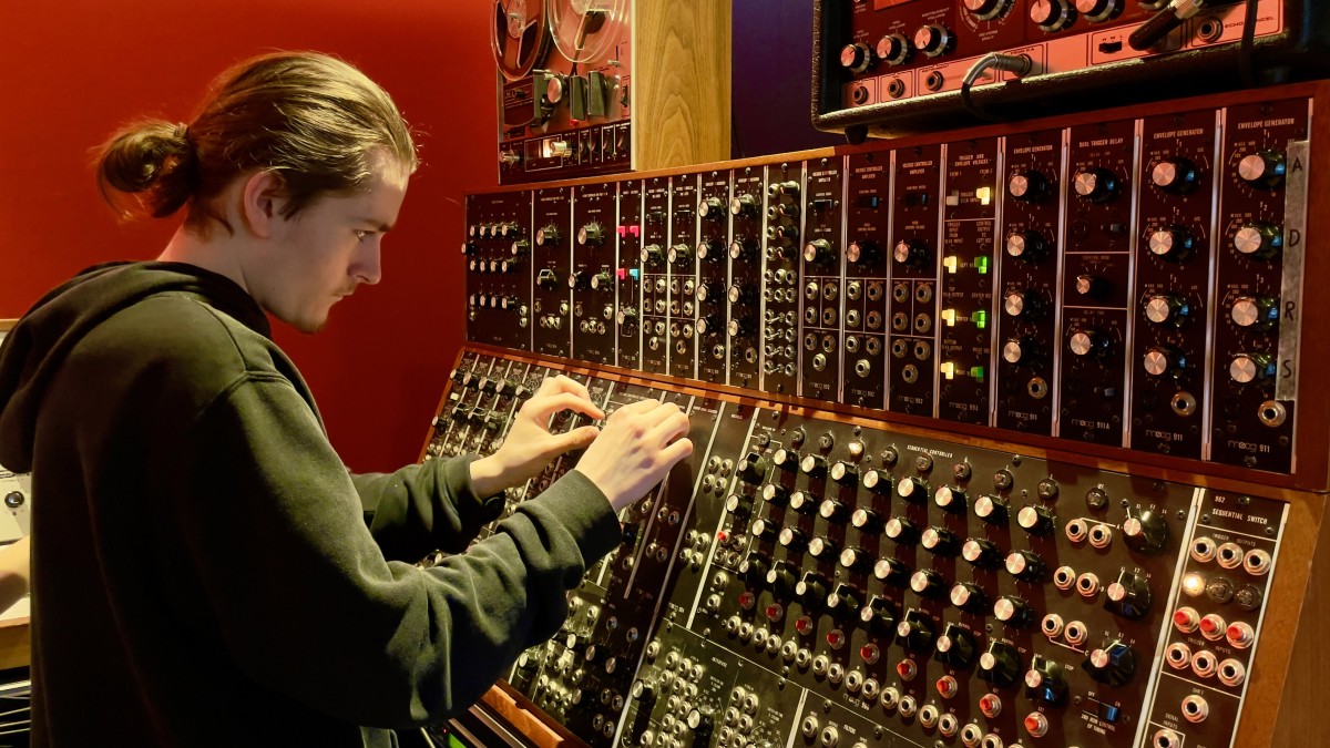 Student in Synth Lab