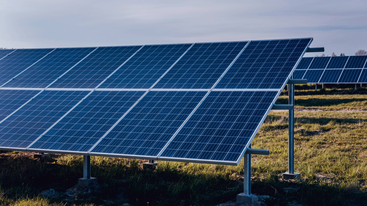 Photograph of a ground-mount solar array