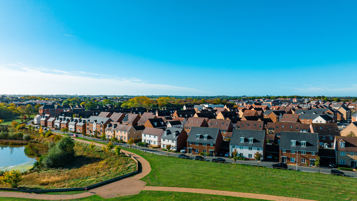 Green spaces in a housing development 