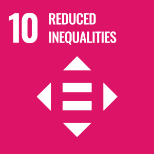 Reduced Inequalities UN Sustainable Development Goal 10 logo